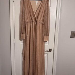 Baltic Born Shimmering Tan Long Sleeve Dress